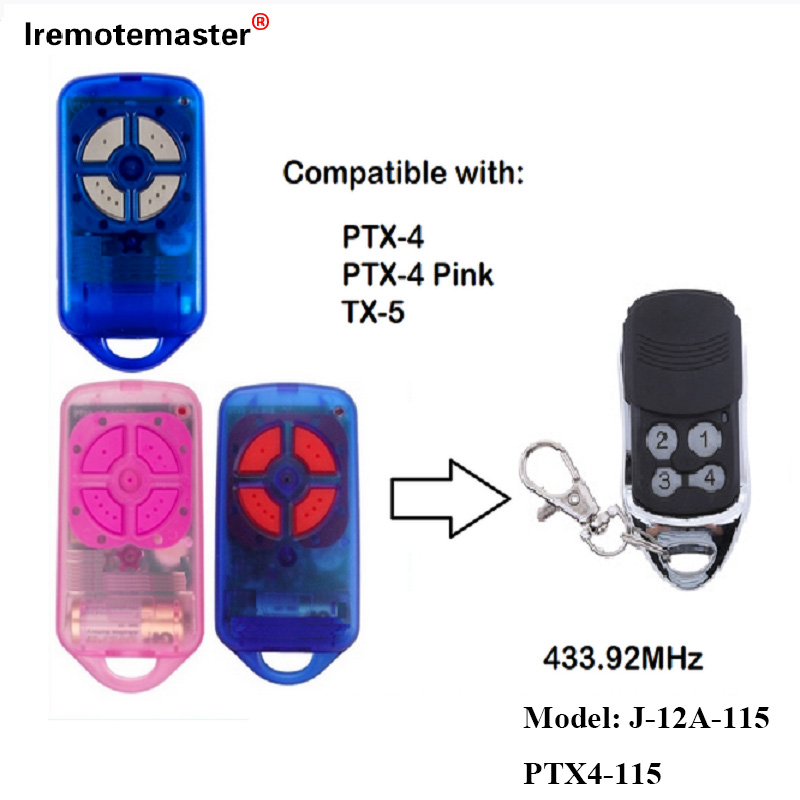 Para PTX4 433,92 MHz Gate Garage Door Control Remoto Rolling Code