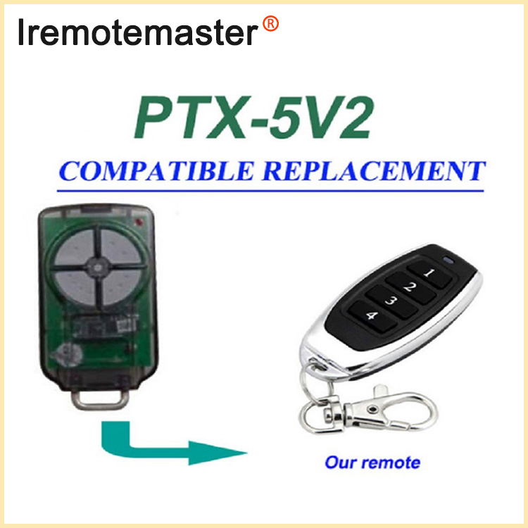 Para PTX5V2 PTX-5 Reemplazo remoto de porta de garaxe 433,92 MHz